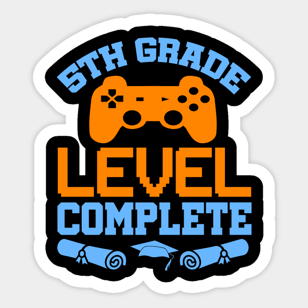 5th Grade Level Complete Video Gamer T-Shirt Graduation Gift Sticker by celeryprint